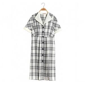 Miss Patina London China Hepburn 1950s Midi Dress Plaid M